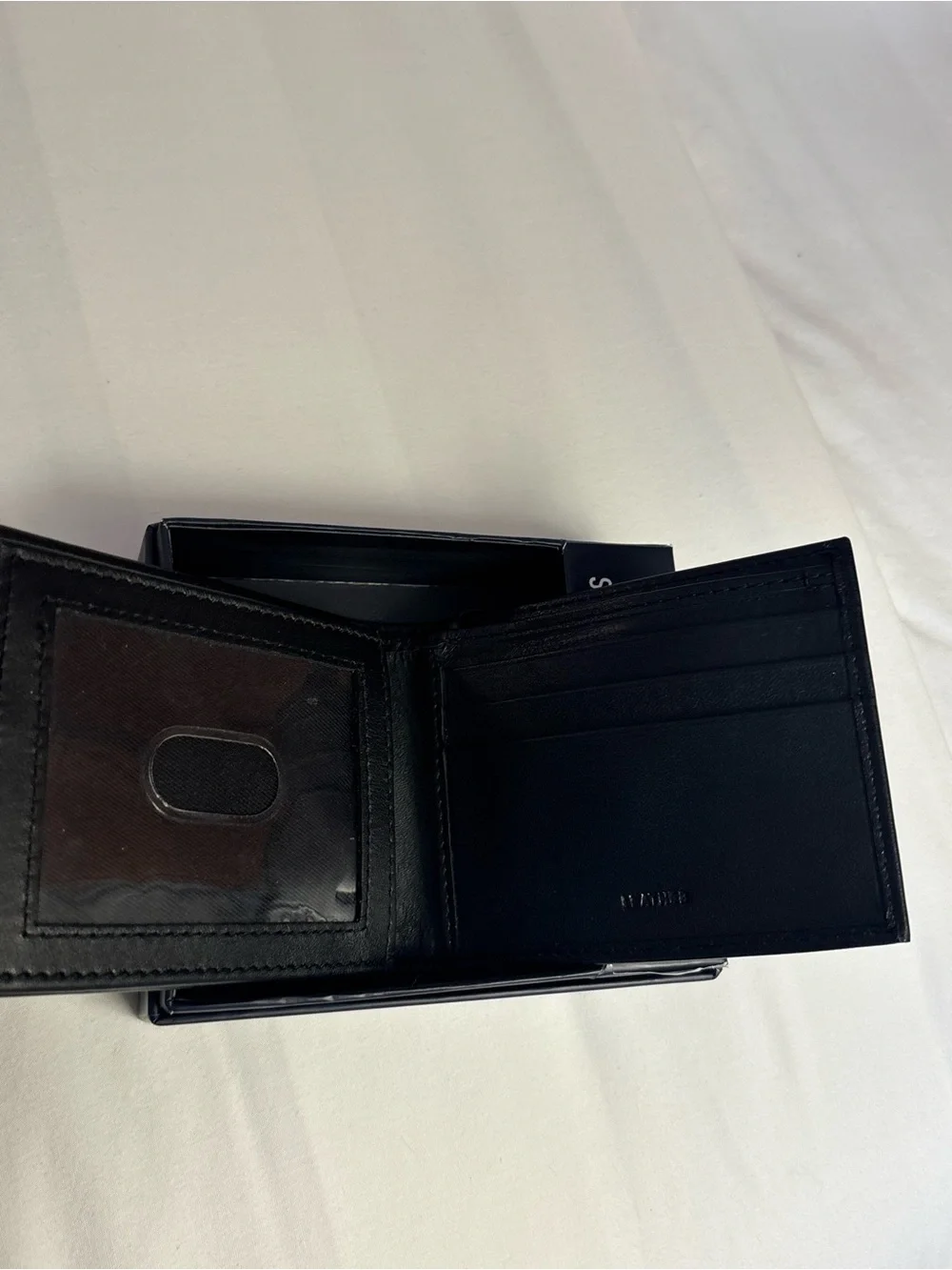 Stafford Black Leather Bifold Bilfold Wallet